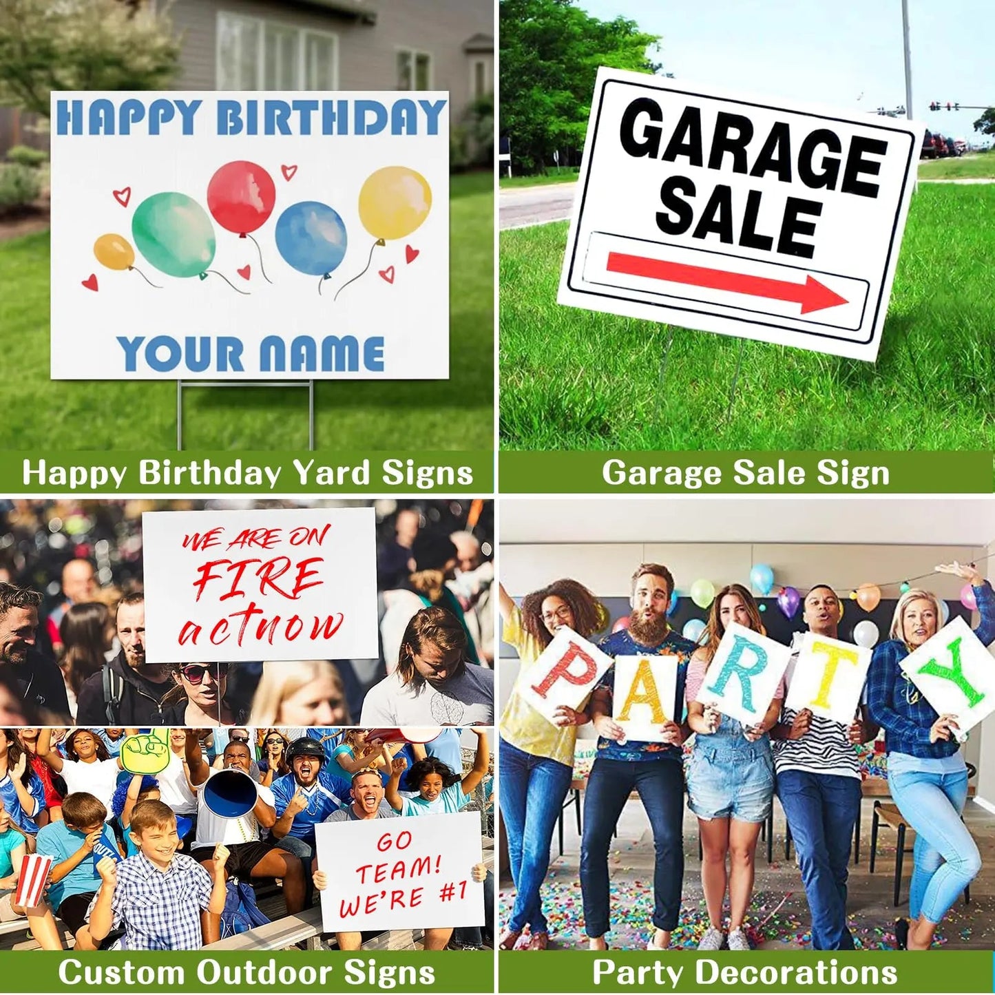 Blank Yard Signs with Stakes, Remiawy Custom Yard Sale Sign 17x12 Inch 4 Pack Corrugated Plastic Double Sided Outdoor Lawn Signs for Yard Sale, Estate Garage Sale, Open House, Birthday Decoration - North State Signs & Printing