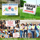 Blank Yard Signs with Stakes, Remiawy Custom Yard Sale Sign 17x12 Inch 4 Pack Corrugated Plastic Double Sided Outdoor Lawn Signs for Yard Sale, Estate Garage Sale, Open House, Birthday Decoration - North State Signs & Printing