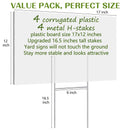 Blank Yard Signs with Stakes, Remiawy Custom Yard Sale Sign 17x12 Inch 4 Pack Corrugated Plastic Double Sided Outdoor Lawn Signs for Yard Sale, Estate Garage Sale, Open House, Birthday Decoration - North State Signs & Printing