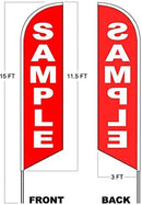 BOBA Windless Feather Swooper Flag Banner Sign 15 Ft Tall Large Pole Kit - North State Signs & Printing
