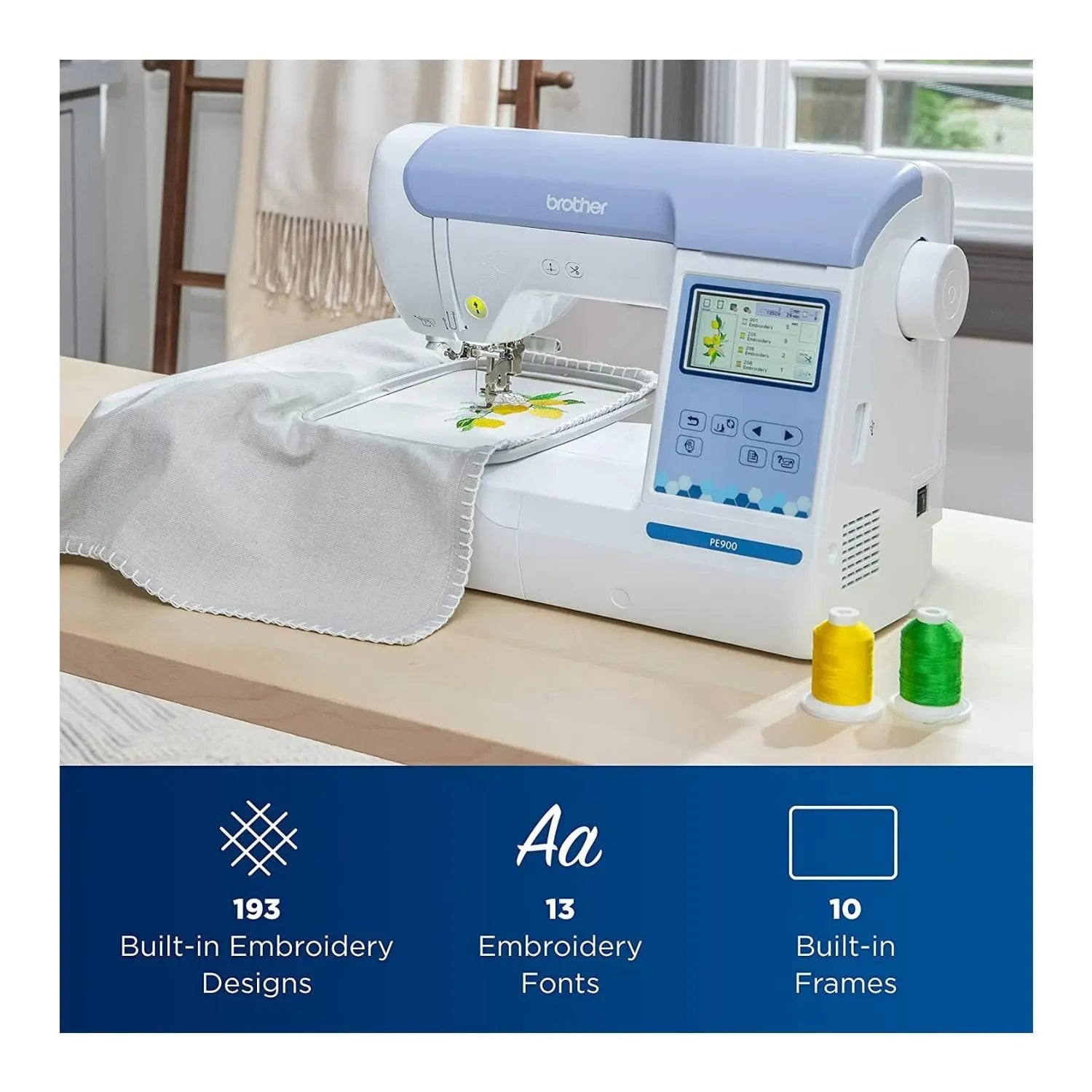 Brother Elite PE900 Large Embroidery Machine with Wireless LAN Connection with Sewing Bundle (4 Items) - North State Signs & Printing