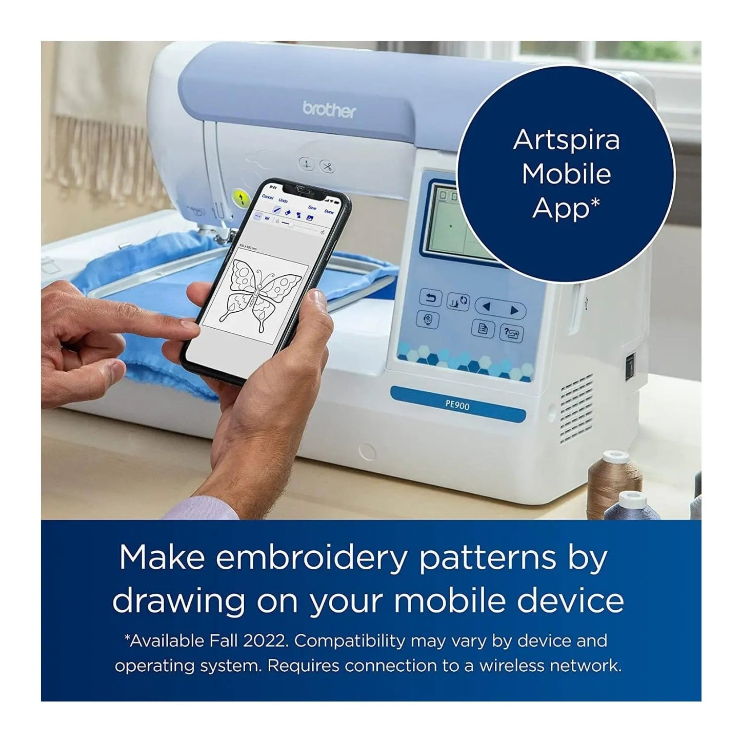 Brother Elite PE900 Large Embroidery Machine with Wireless LAN Connection with Sewing Bundle (4 Items) - North State Signs & Printing