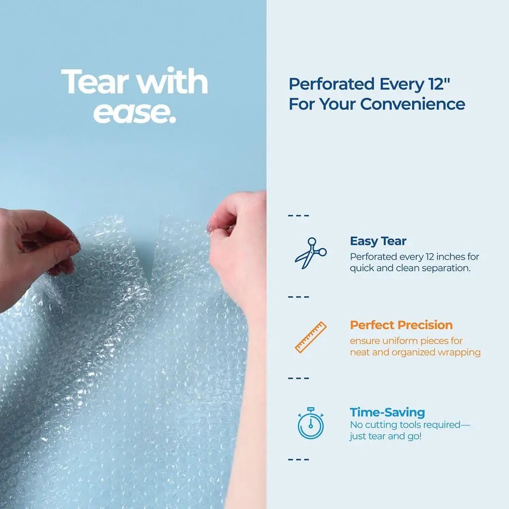 Bubble cushion for Packing & Moving - 12" Width X 175 FT - Bubble cushion for Moving, Extra Protection for Shipping, Packaging Boxes & Mailers, Perforated Every 12 IN, Clear Cushioning Wrap - North State Signs & Printing