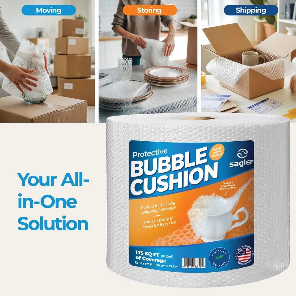 Bubble cushion for Packing & Moving - 12" Width X 175 FT - Bubble cushion for Moving, Extra Protection for Shipping, Packaging Boxes & Mailers, Perforated Every 12 IN, Clear Cushioning Wrap - North State Signs & Printing