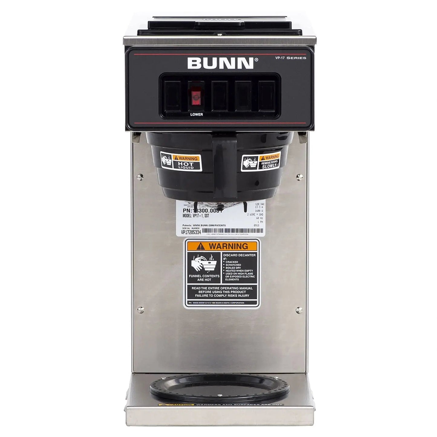 BUNN 13300.0001 VP17 - 1SS, Pourover Coffee Brewer with 1 - Warmer, Coffee Maker, Stainless Steel, Silver, Standard - North State Signs & Printing