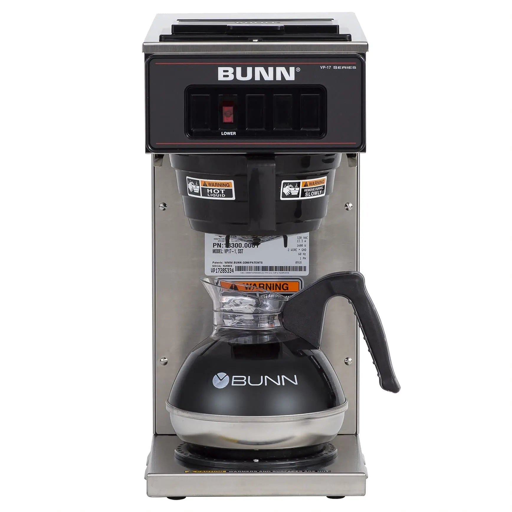 BUNN 13300.0001 VP17 - 1SS, Pourover Coffee Brewer with 1 - Warmer, Coffee Maker, Stainless Steel, Silver, Standard - North State Signs & Printing