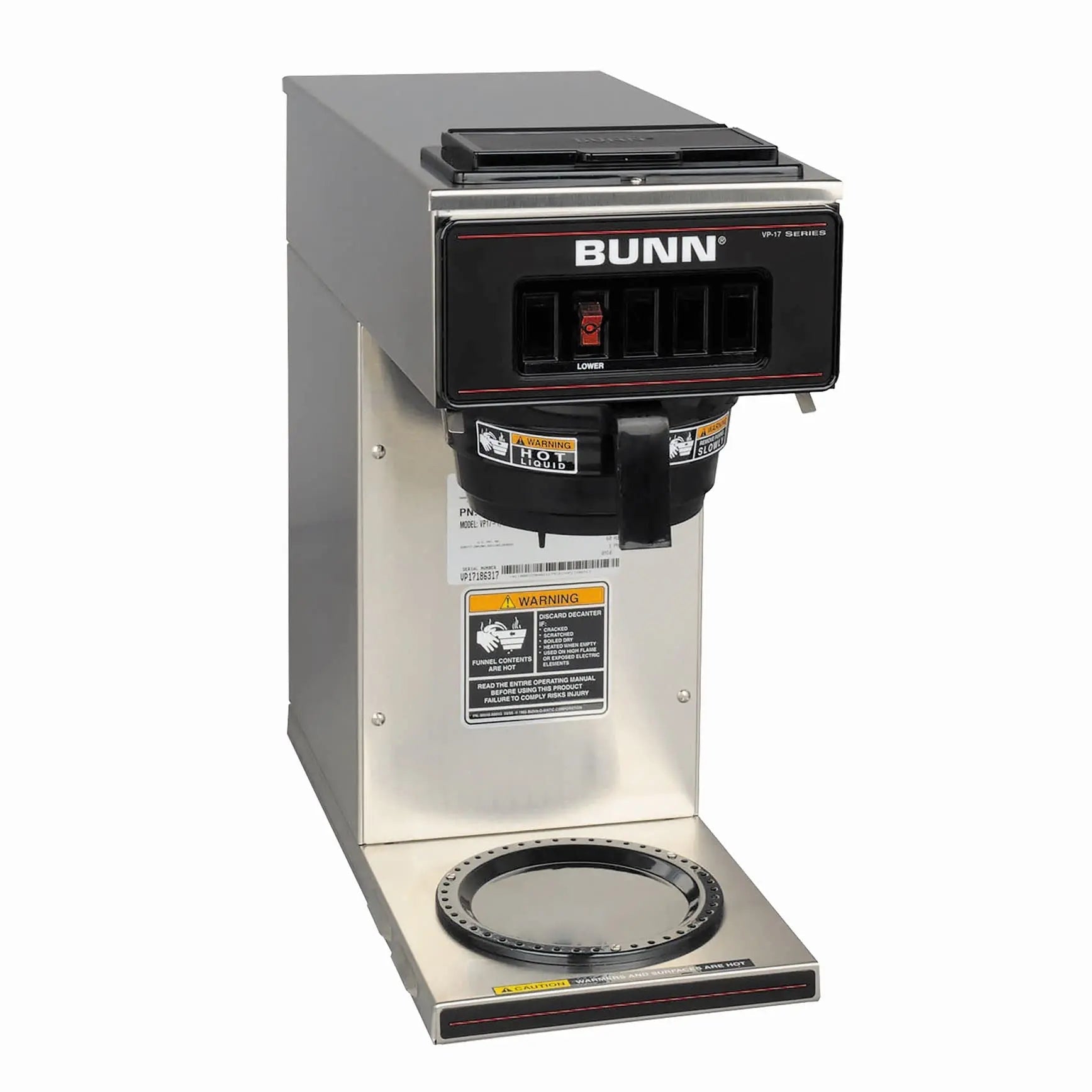 BUNN 13300.0001 VP17 - 1SS, Pourover Coffee Brewer with 1 - Warmer, Coffee Maker, Stainless Steel, Silver, Standard - North State Signs & Printing