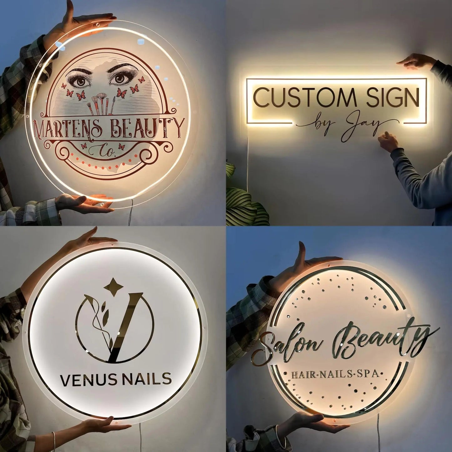 Business Logo Neon Sign, Acrylic Backlit Illuminated Neon Sign, Metal Acrylic Business Sign, Personalized LED Logo Customize Logo for Company, Shops, Offices, Studio Sign - North State Signs & Printing