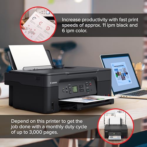 Canon MegaTank G3270 All-in-One Wireless Inkjet Printer. for Home Use Print Scan and Copy Black - All in One Printer