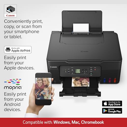 Canon MegaTank G3270 All-in-One Wireless Inkjet Printer. for Home Use Print Scan and Copy Black - All in One Printer