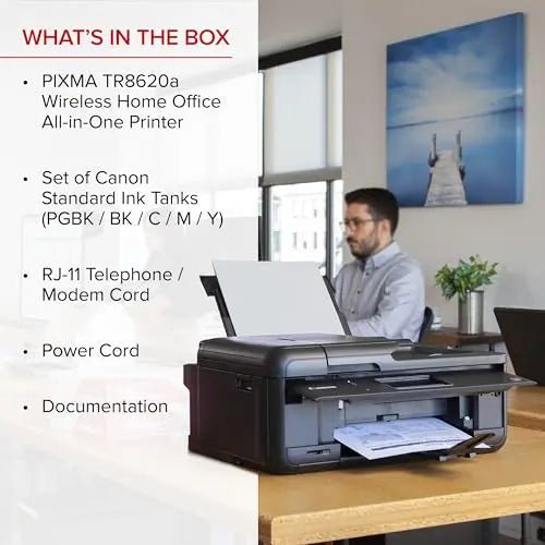 Canon PIXMA TR8620a - All - in - One Printer Home Office|Copier|Scanner|Fax|Auto Document Feeder | Photo, Document | Airprint (R), Android, Black, Works with Alexa - North State Signs & Printing