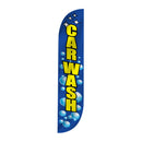 Car Wash Bubbles Feather Flag Pole Kit - 12 Feet Tall Advertising Flag Banner with Fiberglass Pole Kit and Ground Spike for Business Promotion - LookOurWay Car Wash Flags - Car Wash Bubbles - North State Signs & Printing