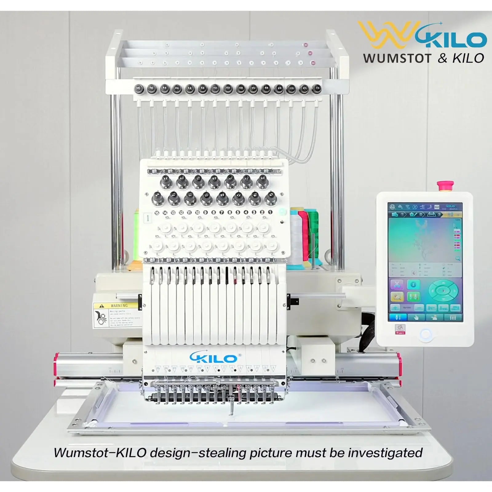 CH1501 Embroidery Machine 15 Needle: Commercial Digital Hat Embroidery Machine Kit with Stand - 13"x20" Embroidery Area 1200 SPM Max Speed, 10" Touch Screen, Wifi, USB for 3D Cap, Shirt and More - North State Signs & Printing