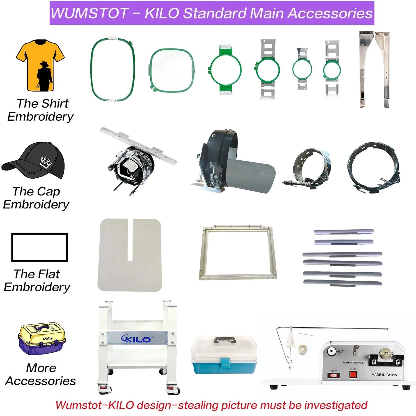 CH1501 Embroidery Machine 15 Needle: Commercial Digital Hat Embroidery Machine Kit with Stand - 13"x20" Embroidery Area 1200 SPM Max Speed, 10" Touch Screen, Wifi, USB for 3D Cap, Shirt and More - North State Signs & Printing