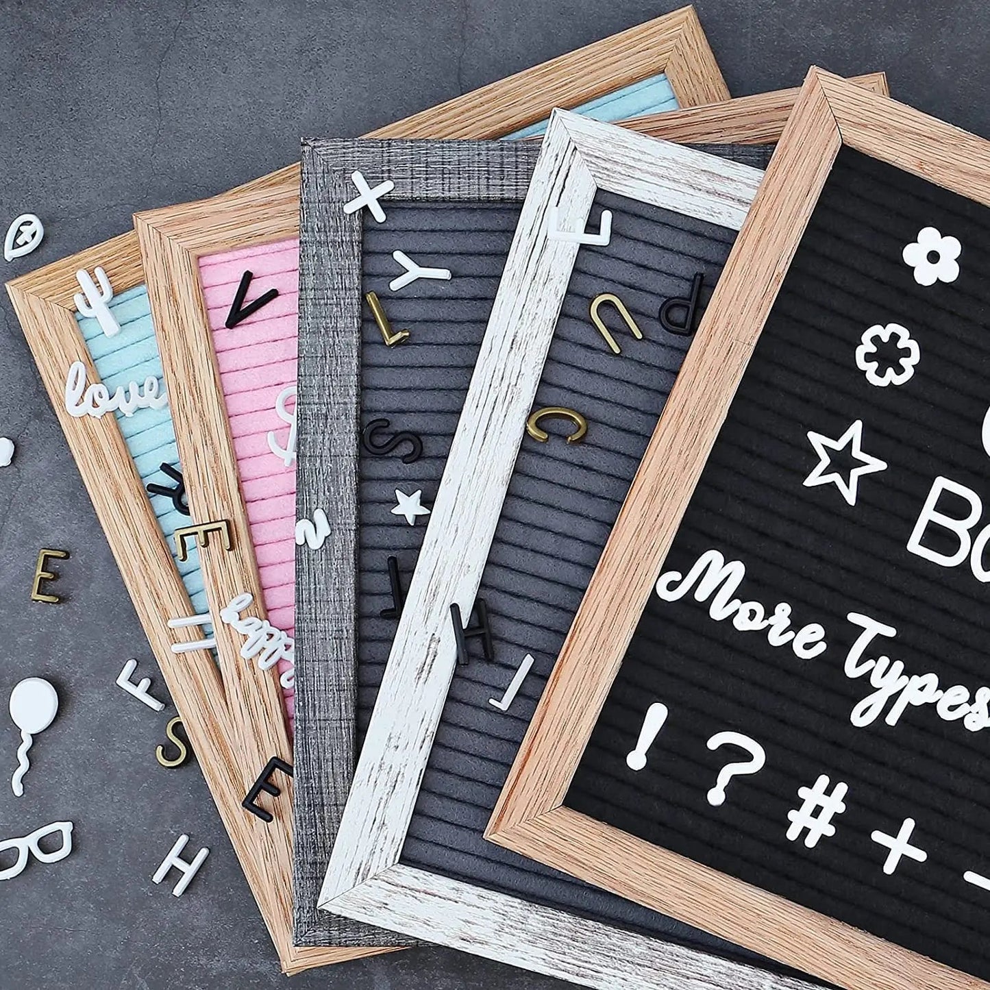 Changeable Felt Letter Board with Letters, Pre Cut & Sorted 725 Letters, First Day of School Board, 10x10 Inch Message Board, Classroom Decor Farmhouse Wall Decor Sign Board - North State Signs & Printing