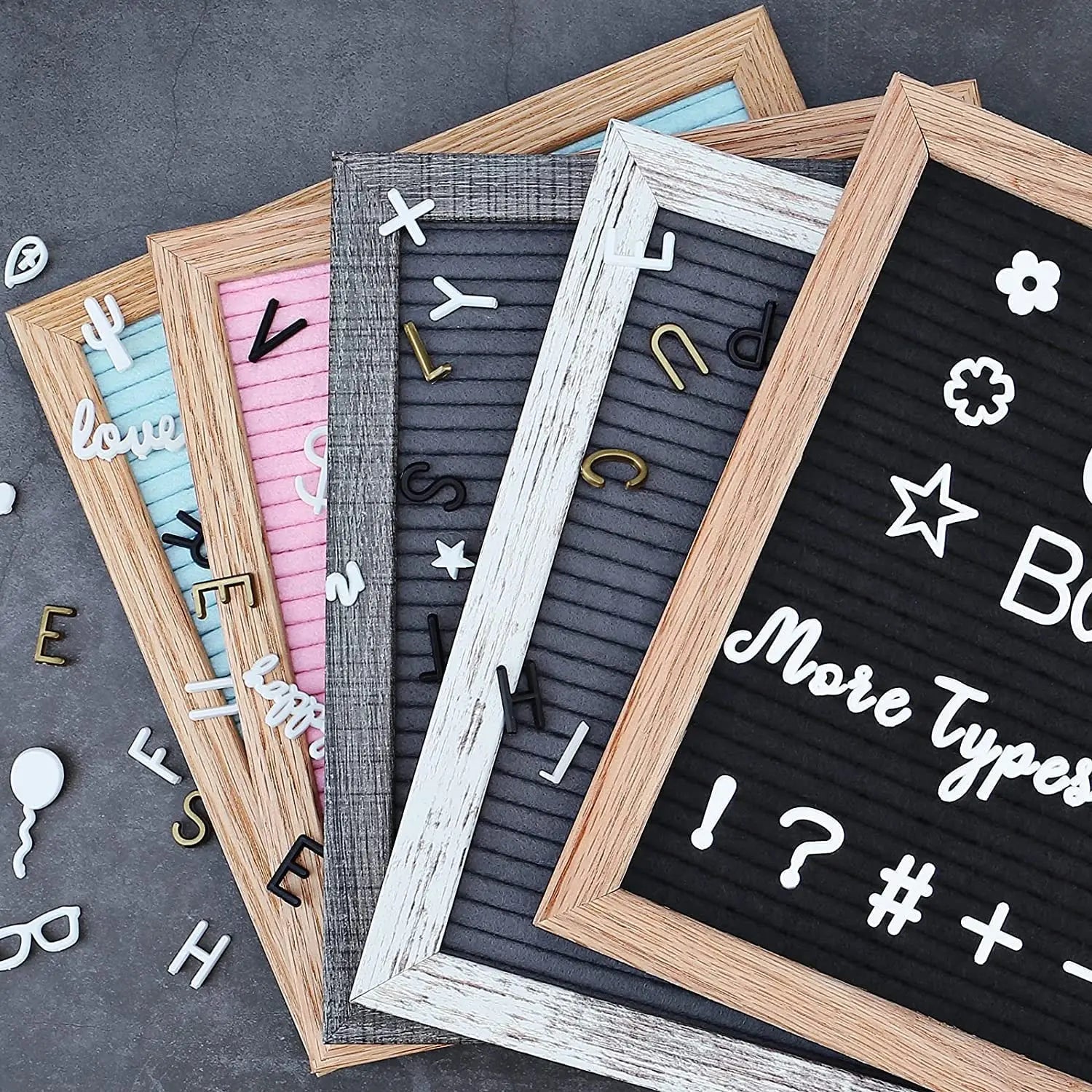 Changeable Felt Letter Board with Letters, Pre Cut & Sorted 725 Letters, First Day of School Board, 10x10 Inch Message Board, Classroom Decor Farmhouse Wall Decor Sign Board - North State Signs & Printing