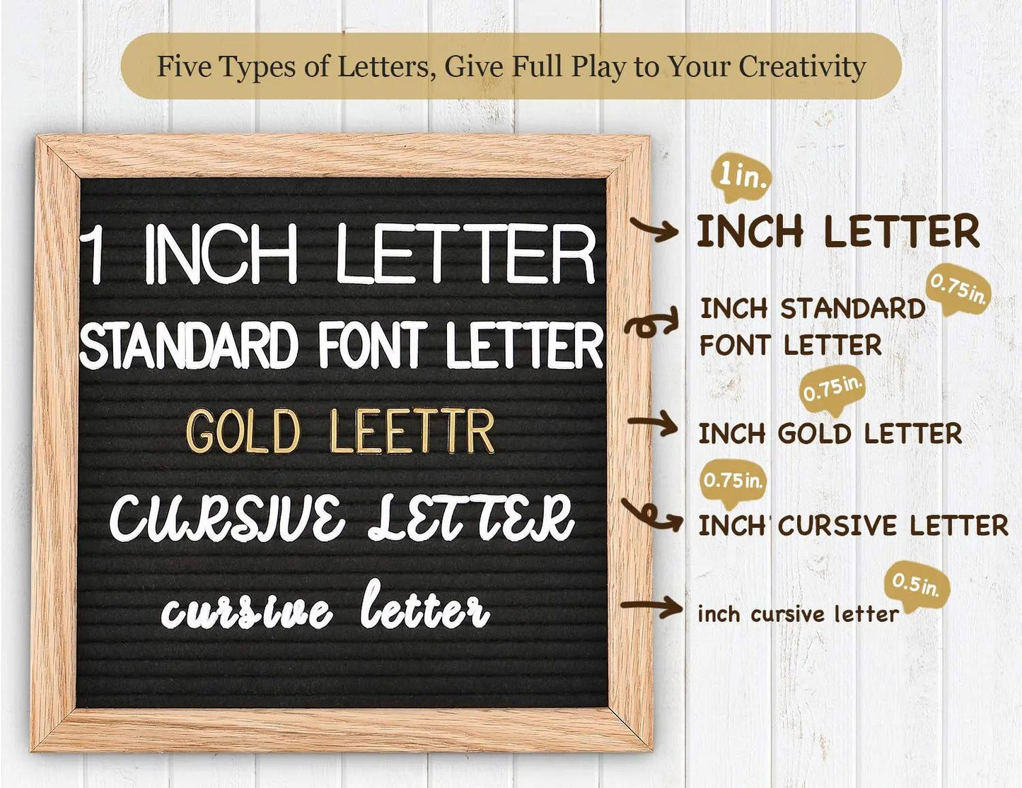 Changeable Felt Letter Board with Letters, Pre Cut & Sorted 725 Letters, First Day of School Board, 10x10 Inch Message Board, Classroom Decor Farmhouse Wall Decor Sign Board - North State Signs & Printing
