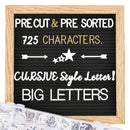 Changeable Felt Letter Board with Letters, Pre Cut & Sorted 725 Letters, First Day of School Board, 10x10 Inch Message Board, Classroom Decor Farmhouse Wall Decor Sign Board - North State Signs & Printing