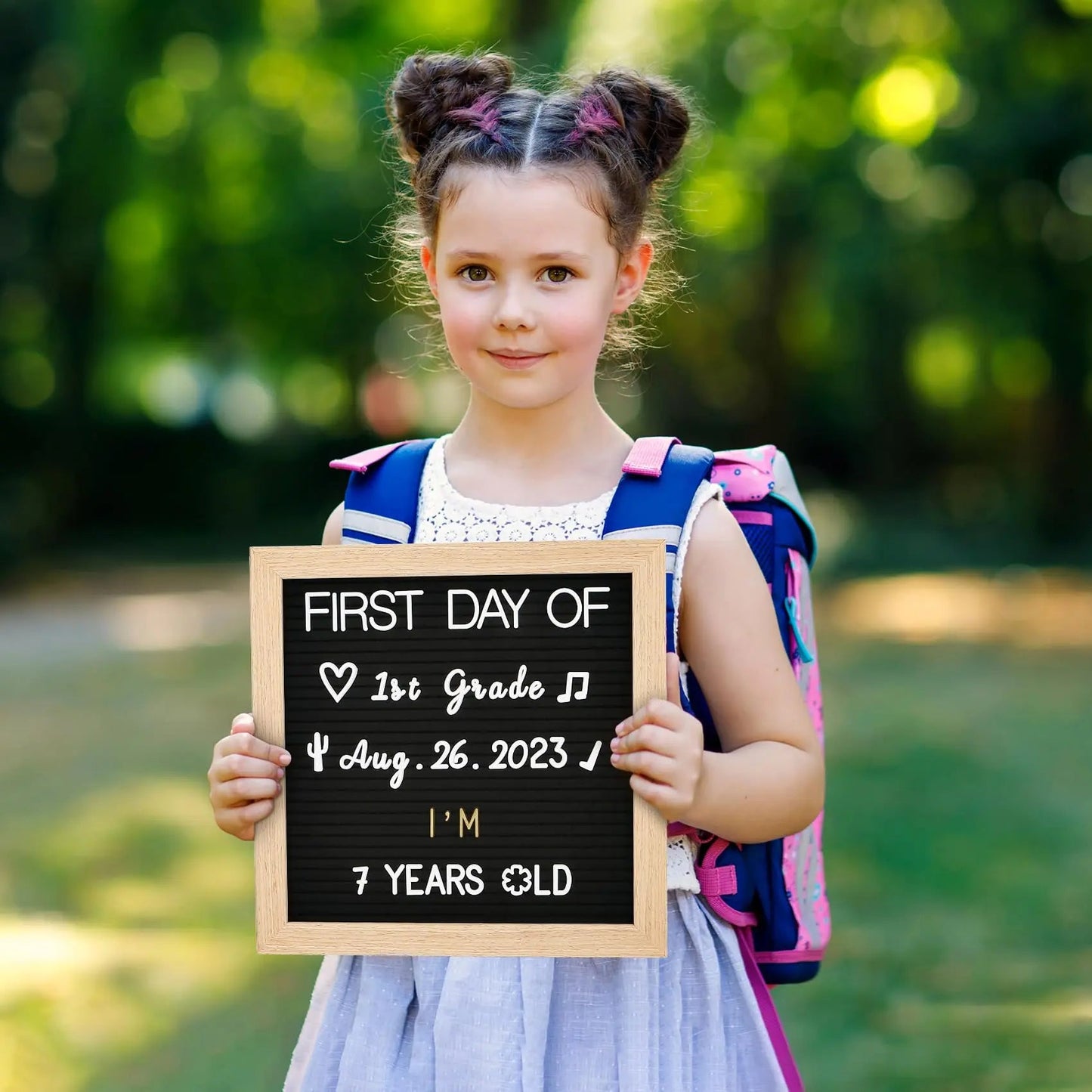 Changeable Felt Letter Board with Letters, Pre Cut & Sorted 725 Letters, First Day of School Board, 10x10 Inch Message Board, Classroom Decor Farmhouse Wall Decor Sign Board - North State Signs & Printing