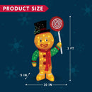 Christmas Gingerbread Man Tinsel Yard Light, JOIEDOMI 3FT, 50 Pre - Lit LED Warm White Lights with Metal Stakes for Indoor Outdoor Garden Holiday Decoration, Christmas Event, Christmas Eve Night Décor - North State Signs & Printing
