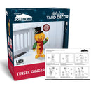 Christmas Gingerbread Man Tinsel Yard Light, JOIEDOMI 3FT, 50 Pre - Lit LED Warm White Lights with Metal Stakes for Indoor Outdoor Garden Holiday Decoration, Christmas Event, Christmas Eve Night Décor - North State Signs & Printing