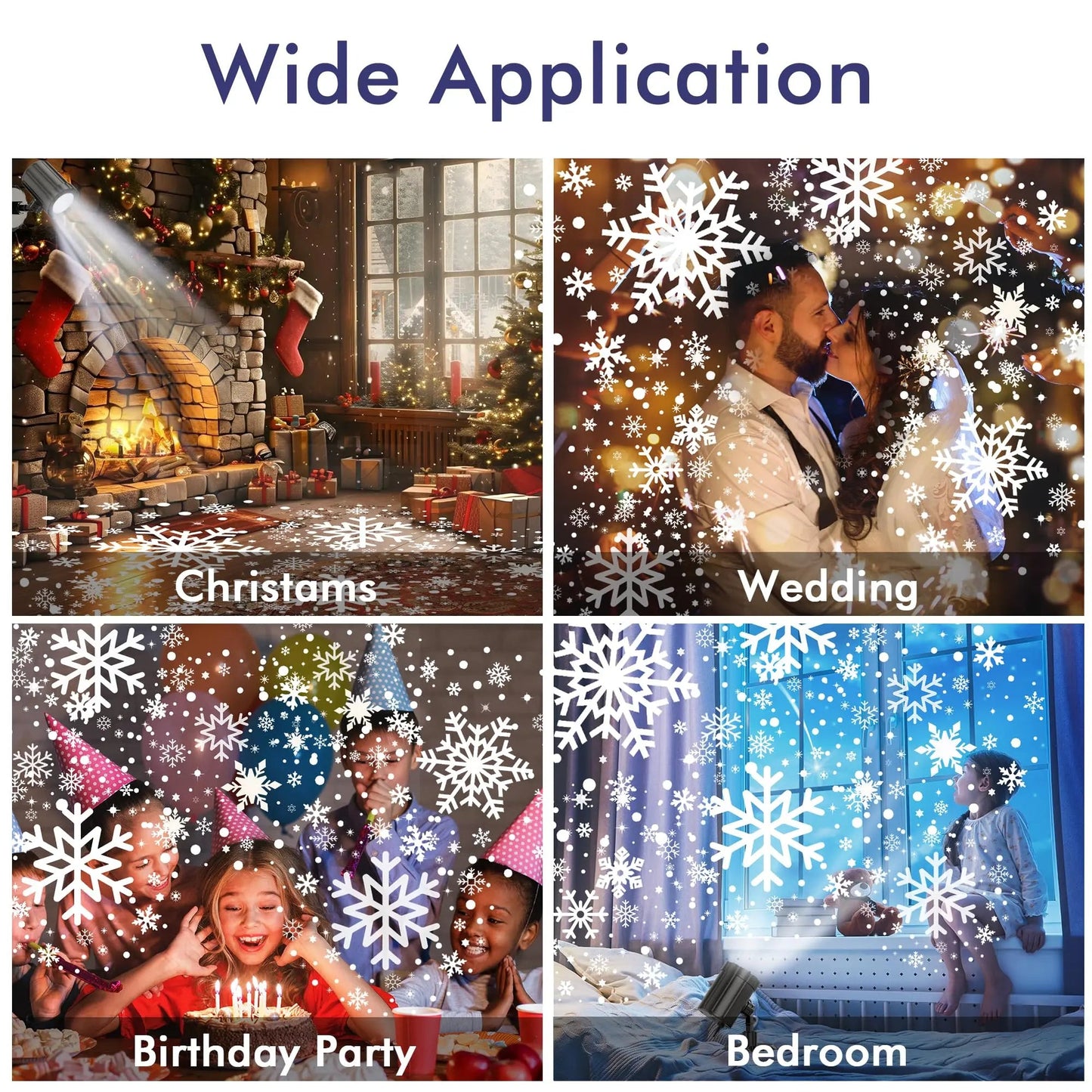 Christmas Projector Lights Outdoor, GUSODOR, Dynamic Snowflake Projector LED Snowfall Lights Waterproof Christmas Projector Lights for Indoor Outdoor Christmas Decoration, Holiday, Wedding, Yard Decor - North State Signs & Printing