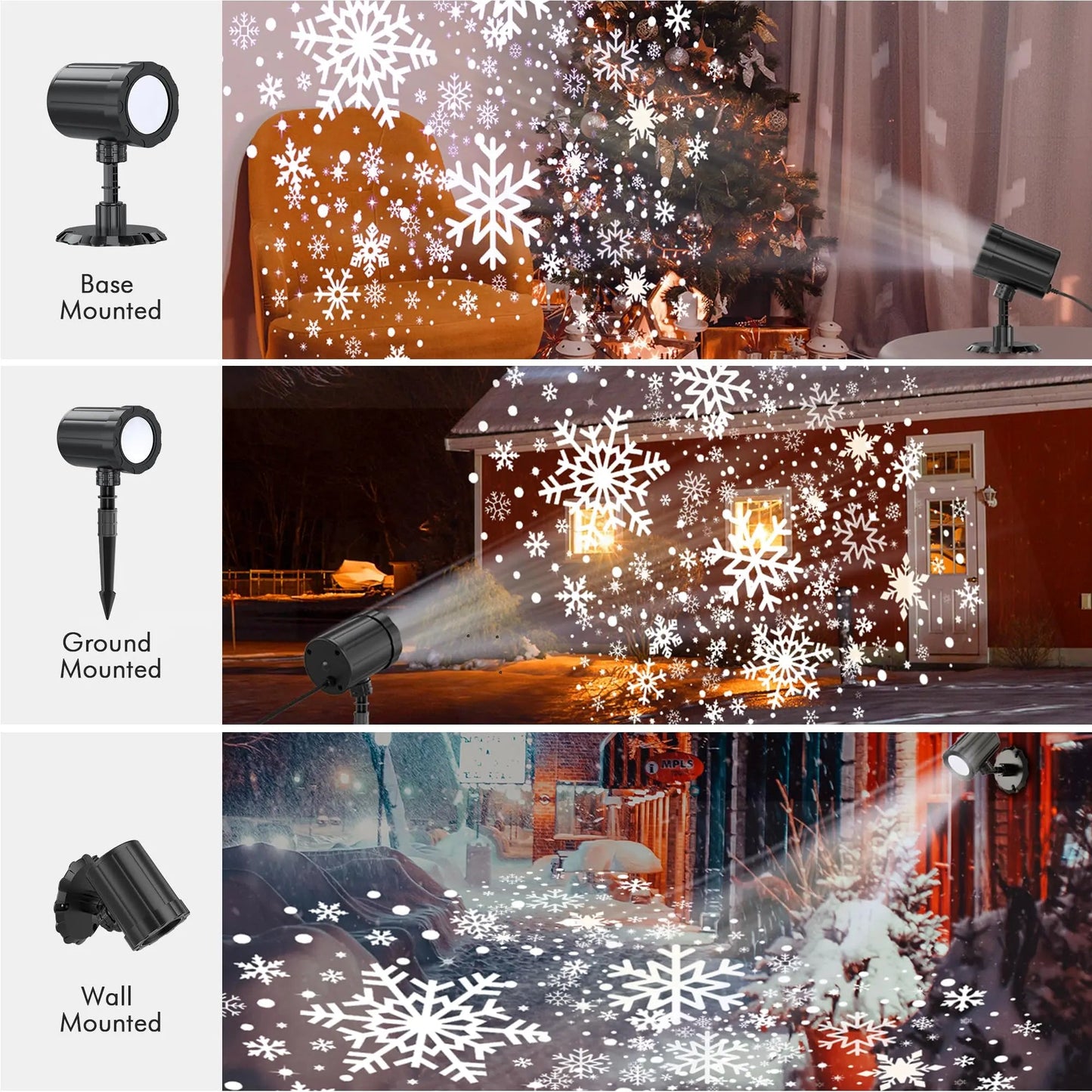 Christmas Projector Lights Outdoor, GUSODOR, Dynamic Snowflake Projector LED Snowfall Lights Waterproof Christmas Projector Lights for Indoor Outdoor Christmas Decoration, Holiday, Wedding, Yard Decor - North State Signs & Printing