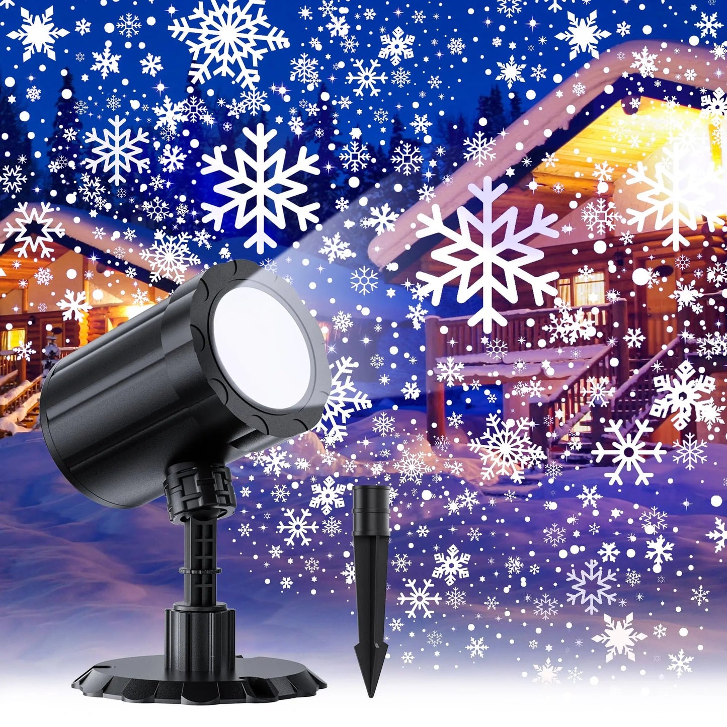 Christmas Projector Lights Outdoor, GUSODOR, Dynamic Snowflake Projector LED Snowfall Lights Waterproof Christmas Projector Lights for Indoor Outdoor Christmas Decoration, Holiday, Wedding, Yard Decor - North State Signs & Printing