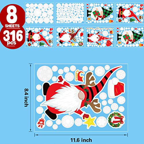 Funnlot Christmas Window Clings Christmas Window Clings 316PCS Christmas Window Stickers Christmas Window Decals 8