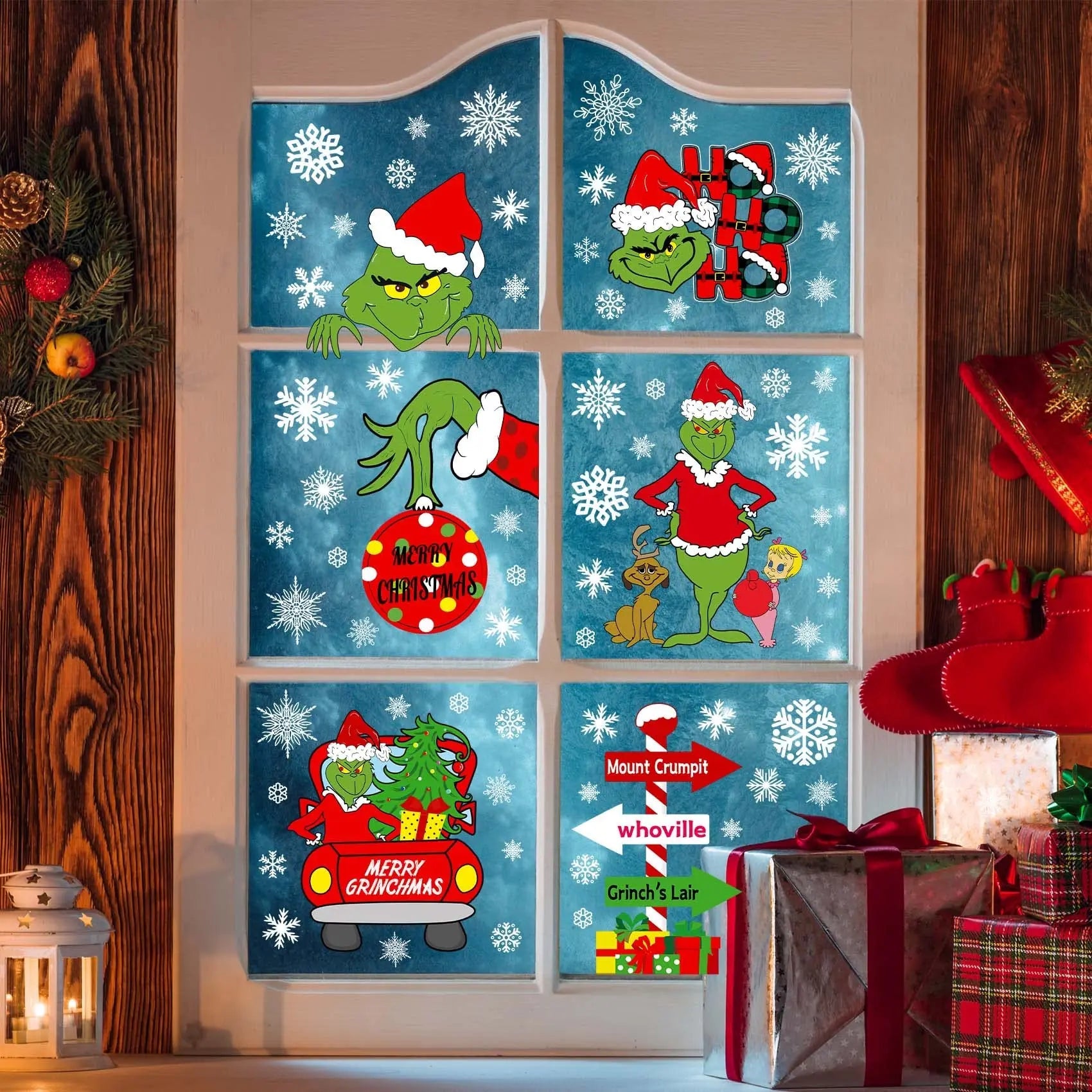 Christmas Window Clings Decorations Double Sided Christmas Window Stickers for Glass Window Christmas Decorations Indoor Home Decor Snowflake Window Decal for Home School Office Decorations - North State Signs & Printing