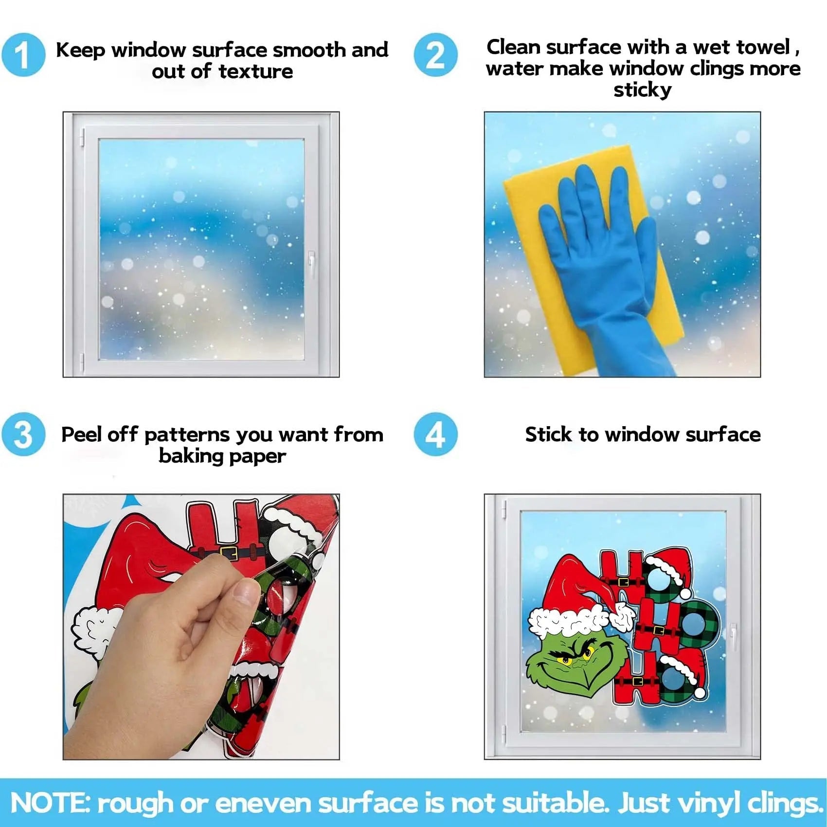 Christmas Window Clings Decorations Double Sided Christmas Window Stickers for Glass Window Christmas Decorations Indoor Home Decor Snowflake Window Decal for Home School Office Decorations - North State Signs & Printing