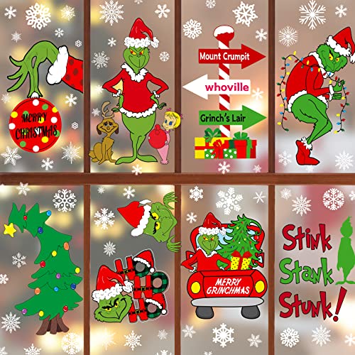 Christmas Window Clings Decorations Double Sided Christmas Window Stickers for Glass Window Christmas Decorations