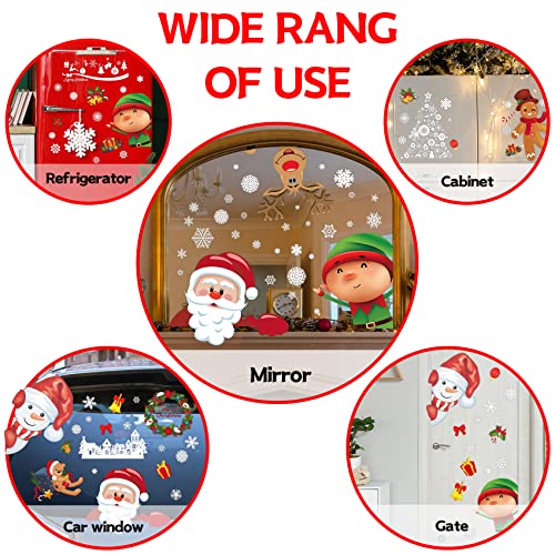 Double-Sided Christmas Window Clings Window Decorations Stickers for Glass,Adorable Designed Decorative Window Film