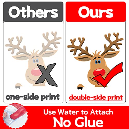 Double-Sided Christmas Window Clings Window Decorations Stickers for Glass,Adorable Designed Decorative Window Film