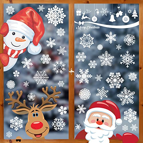 Double-Sided Christmas Window Clings Window Decorations Stickers for Glass,Adorable Designed Decorative Window Film