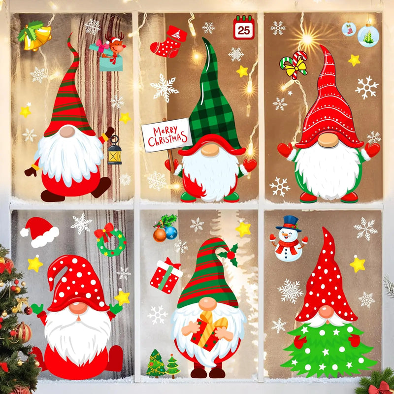 Christmas Window Clings Gnome Christmas Window Decorations Static Christmas Window Decals Window Stickers for Glass Windows Décor Gnome Christmas Decorations Ornaments Party Supplies 9 Sheets OCATO - North State Signs & Printing