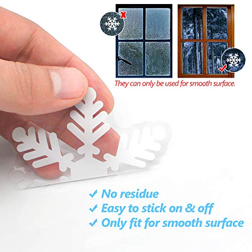 LUDILO 135Pcs Christmas Window Clings Snowflakes Window Decals Static Window Stickers for Christmas Decorations Window