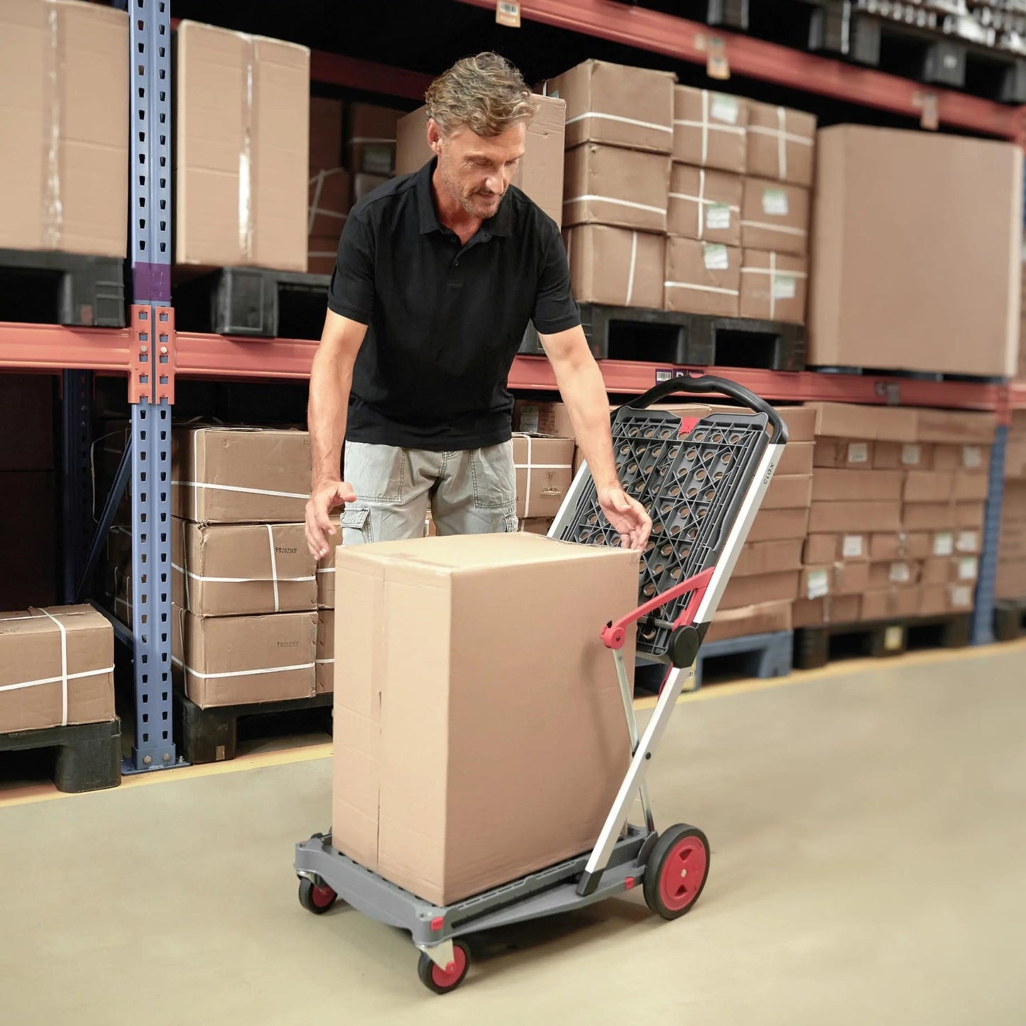 CLAX® The Original, Made in Germany, Multi use Functional Collapsible Carts, Mobile Folding Trolley, Shopping cart with Storage Crate, Platform Truck (Grey) - North State Signs & Printing