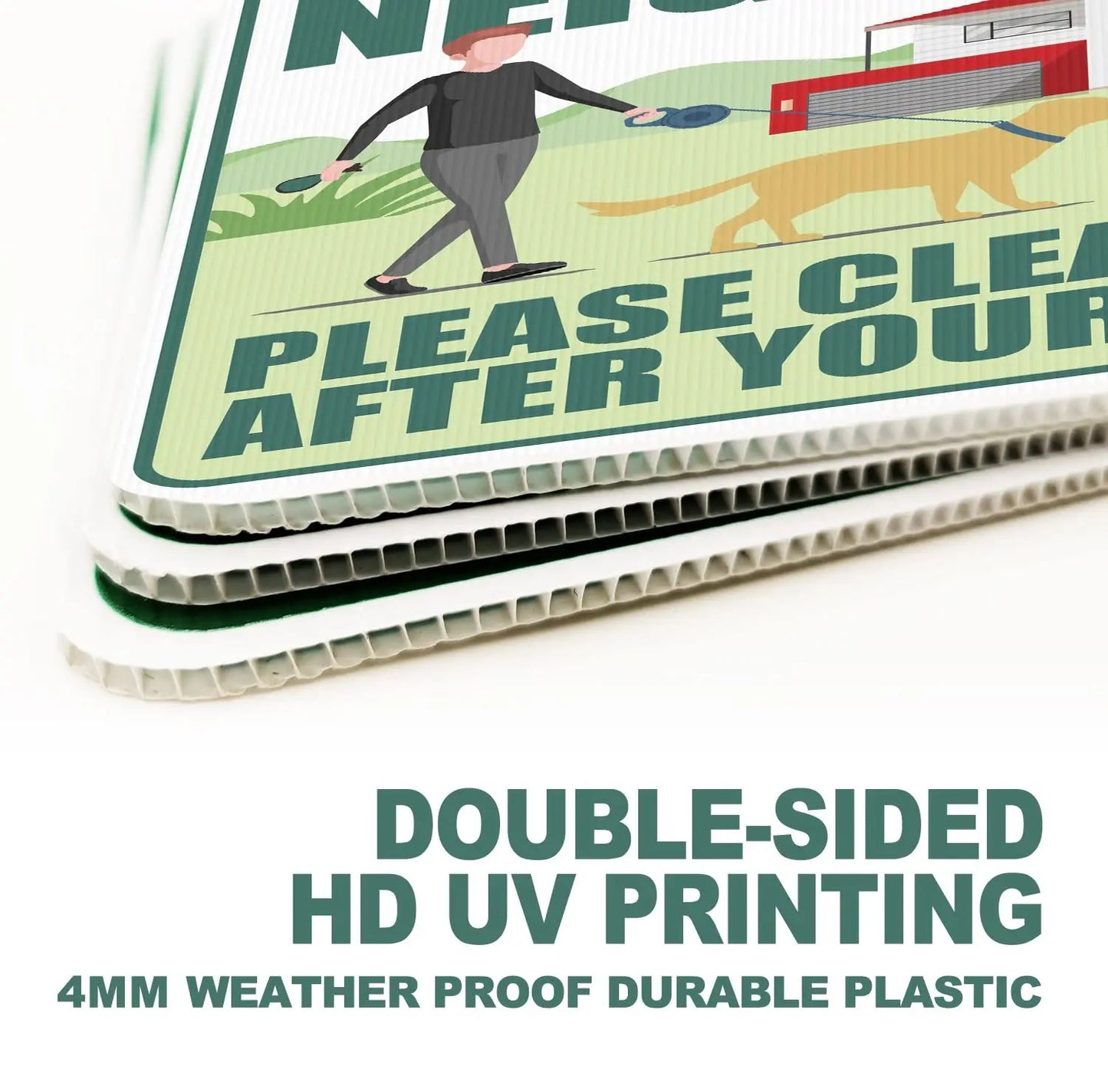Clean Up After Your Dog Signs 2 Pack 12"x9" with Metal Stake, No Pooping Dog Signs for Yard, Pick Up After Your Dog Signs - North State Signs & Printing
