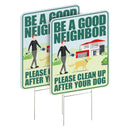Clean Up After Your Dog Signs 2 Pack 12"x9" with Metal Stake, No Pooping Dog Signs for Yard, Pick Up After Your Dog Signs - North State Signs & Printing