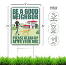Clean Up After Your Dog Signs 2 Pack 12"x9" with Metal Stake, No Pooping Dog Signs for Yard, Pick Up After Your Dog Signs - North State Signs & Printing