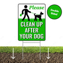 Clean Up After Your Dog Signs with Metal H - Stake - No Poop Zone for Your Lawn - Pick Up Signs Authority 12"x9" After Your Pooch with Ease - Durable Yard Signage Solution to Maintain a Pristine Yard - North State Signs & Printing