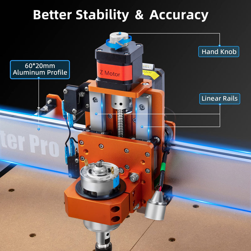 FoxAlien Masuter Pro CNC Router Machine Upgraded 3-Axis Engraving All-Metal Milling Machine for Wood Acrylic MDF Nylon