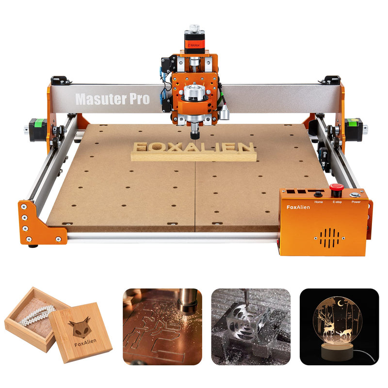 FoxAlien Masuter Pro CNC Router Machine Upgraded 3-Axis Engraving All-Metal Milling Machine for Wood Acrylic MDF Nylon