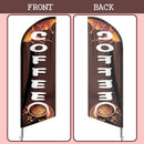 Coffee Flag, 11FT Windless Swooper Coffee Feather Flag Feather Banner with Aluminum Alloy Flagpole/Stainless Steel Ground Stake/Portable Bag, Coffee Flags for Business QSUM - North State Signs & Printing