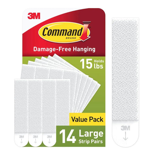 Command 15 lb Large Picture Hanging Strips 14 Pairs (28 Command Strips), Damage - Free Hanging Picture Hangers, No Tools Wall Hanger for Home Decor, White Adhesive - North State Signs & Printing