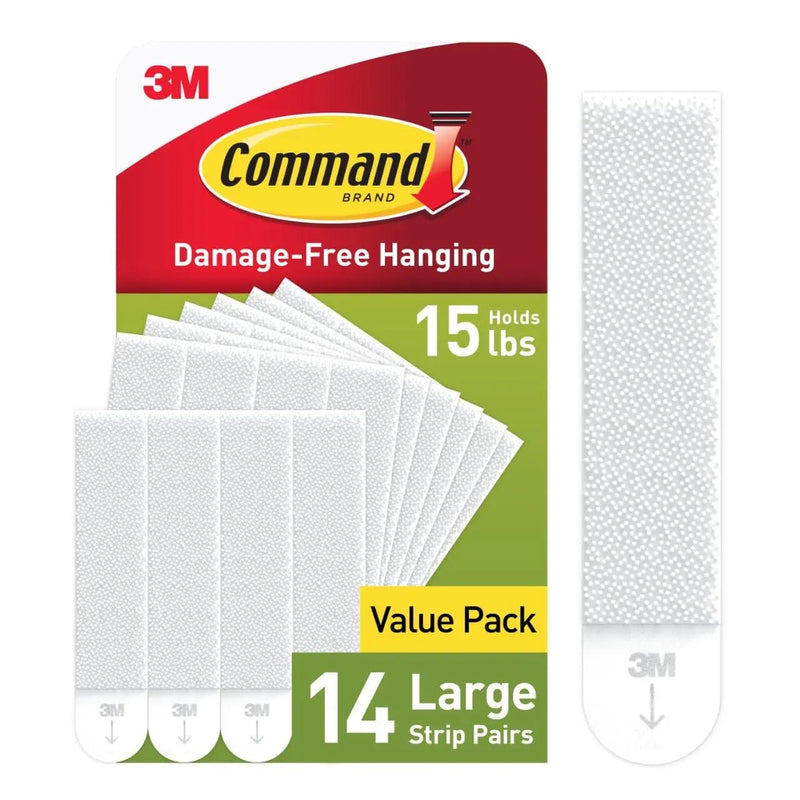 Command 15 lb Large Picture Hanging Strips 14 Pairs (28 Command Strips), Damage - Free Hanging Picture Hangers, No Tools Wall Hanger for Home Decor, White Adhesive - North State Signs & Printing