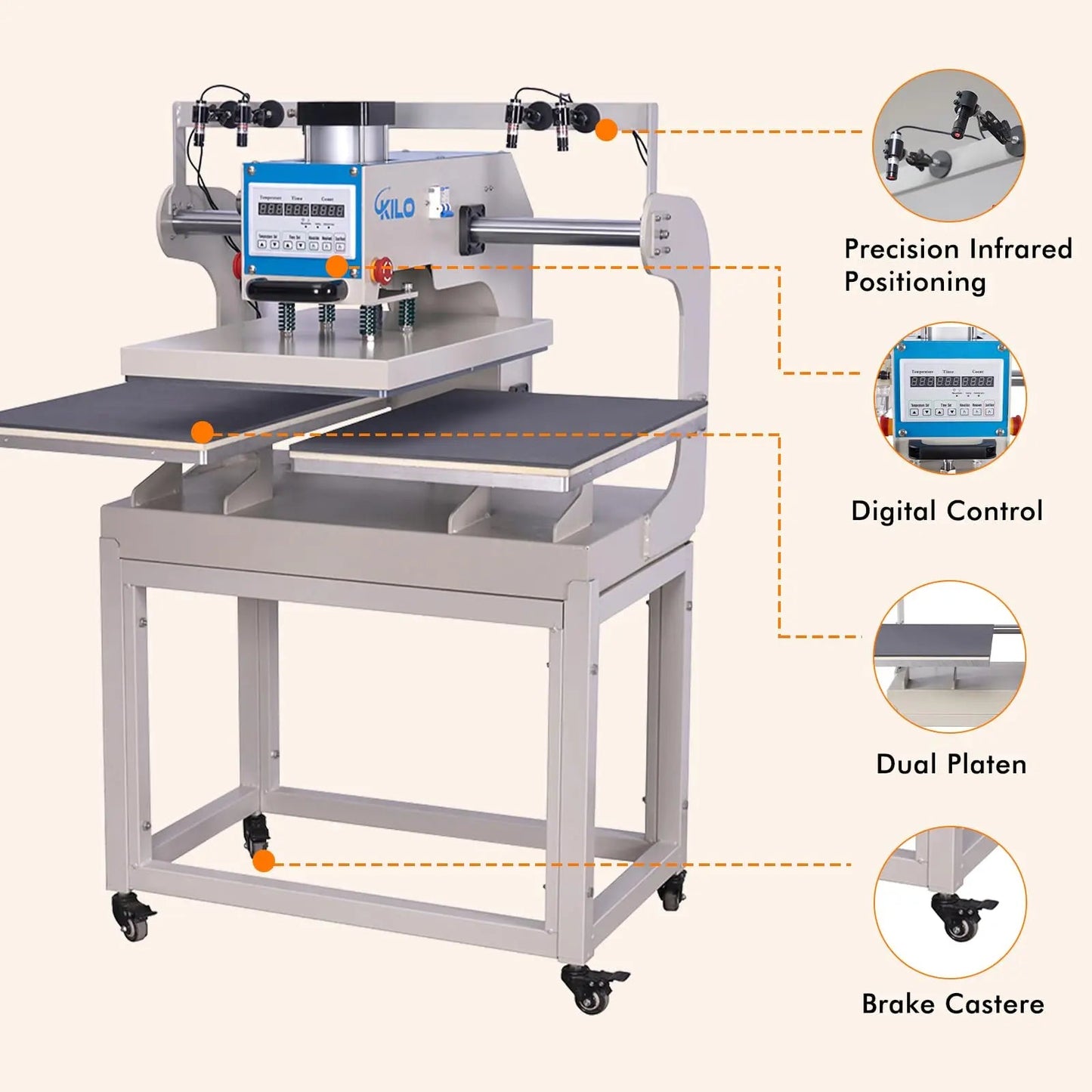 Commercial Heat Press Machine,16x24 Pneumatic Sliding Dual Platen Large Heat Press with Infrared Positioning, Sublimation Transfer Machine, DTF Heat Press Machine for T Shirts - North State Signs & Printing