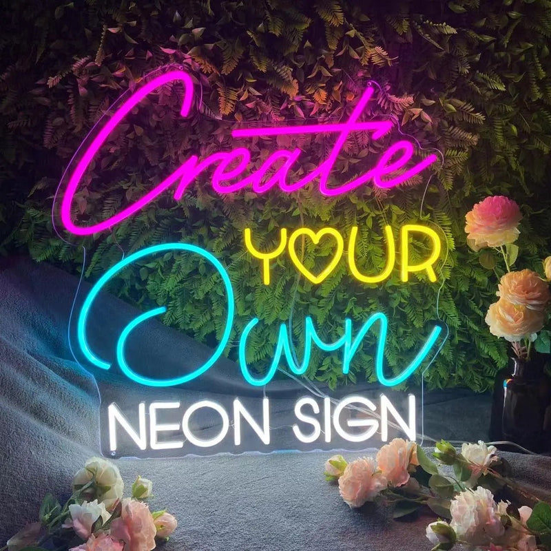 Custom Neon Signs for Wall Decor, NEON Signs, Personalized Neon Signs Customizable for Wedding Birthday Prom Party, Custom Neon Lights for Bedroom Bar Studio Beauty Salon Business Shop - North State Signs & Printing