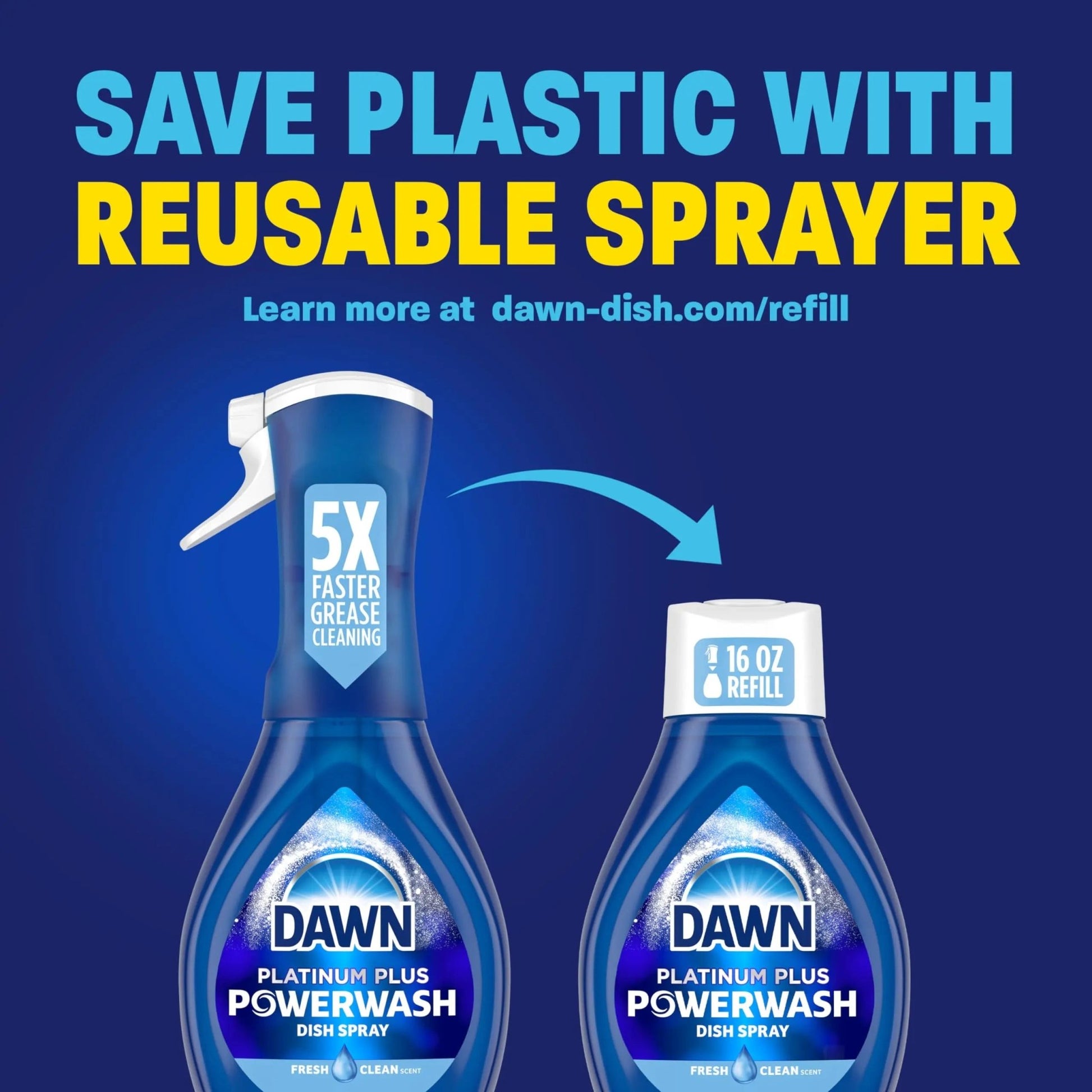 Dawn Platinum Dish Spray Powerwash Dish Spray, Dish Soap Liquid, Fresh Scent Bundle - North State Signs & Printing